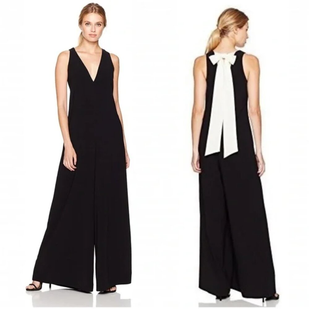 Halston Heritage Tie Back‎ Wide Leg Jumpsuit